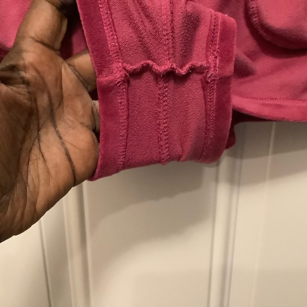 Native Language| Velour Drawstring Women’s Shorts Shorties- Raspberry Pink - Picture 6 of 7